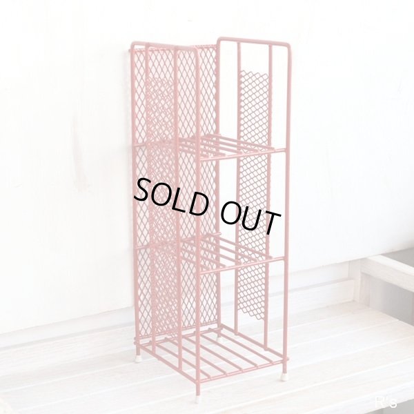 画像2: レトロ　スチール3段ラック　赤　ユーズド品（店1183）