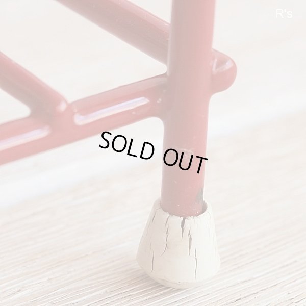 画像4: レトロ　スチール3段ラック　赤　ユーズド品（店1183）