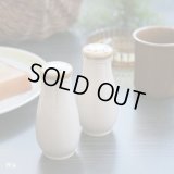 レトロ　Crown　Manor　HANDPAINTED　ストーンウェア　ソルト＆ペッパーケース　塩コショウ入れ　未使用品(A2228)