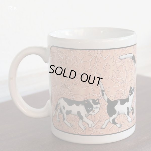 画像4: レトロ　マグカップ　白黒ブチ猫柄　未使用品 (s1708)