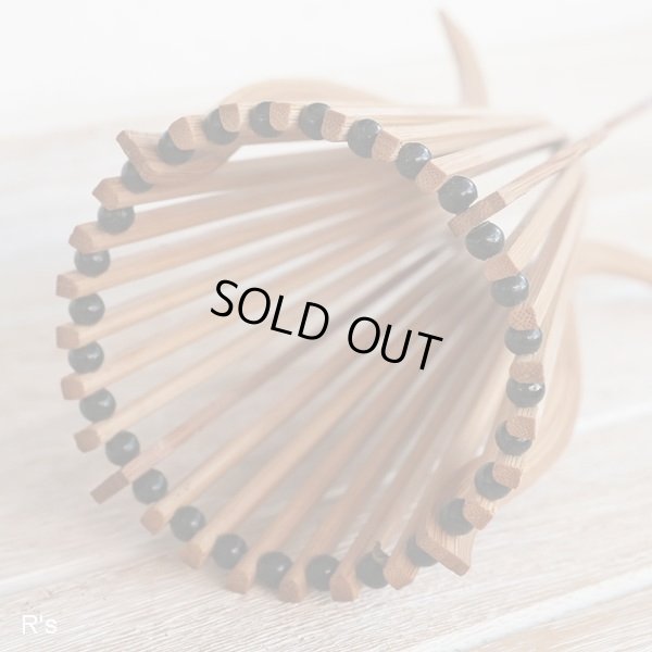 画像5: レトロ　竹製　黒珠　フラワーベース　ユーズド品（店253）