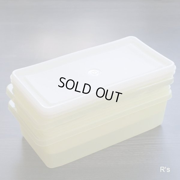 画像4: タッパーウェア　SSセット　大　長方形　角型保存容器2個セット　イエロー　未使用品　袋入り(VV4731)