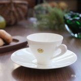 Elegant　エレガント　ボーンチャイナ　ティーカップ＆ソーサー　白　未使用品（WW1436）
