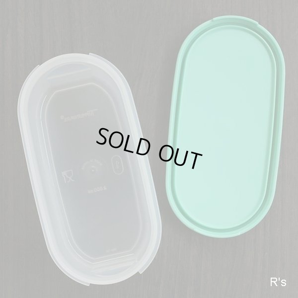 画像3: タッパーウェア　MM楕円＃1　オーバル型保存容器　蓋グリーン　未使用品　袋入り