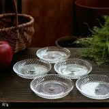 ノリタケクリスタル　ガラスプレート　渦　13ｃｍ　小皿5枚セット　未使用品（N 4673）