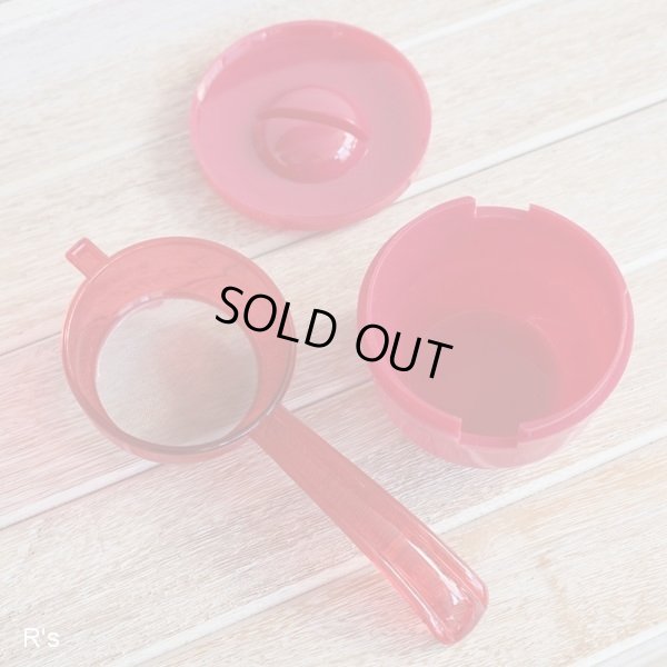 画像4: World　ワールド印　レトロ　茶こしセット　茶こし＆受け器　赤　未使用品（ケ670）