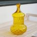 画像2: レトロ　ガラスキャニスター　ひょうたん型ガラス瓶　アンバーイエロー　未使用品(S435)