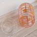 画像5: 石塚硝子　アデリア　レトロ　ガラスキャニスター　オレンジチェック＆花　未使用品(B893)