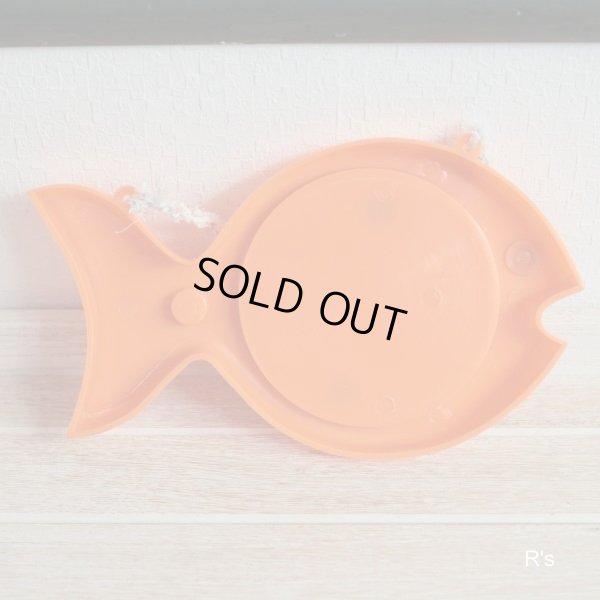 画像7: レトロ　魚型ミラー　壁掛け鏡　オレンジ（箱13　2846）