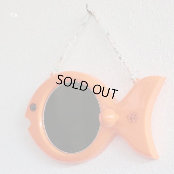 画像5: レトロ　魚型ミラー　壁掛け鏡　オレンジ（箱13　2846）