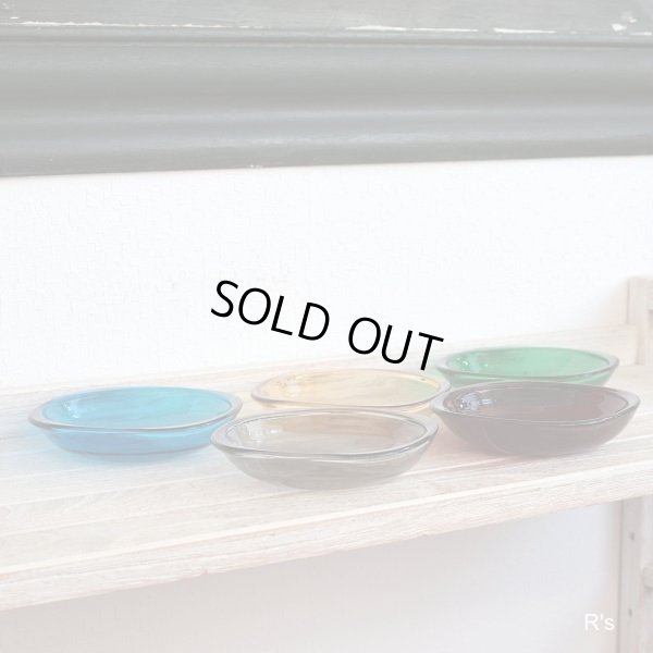 画像3: HOYA　GLASS　ホヤグラス　12ｃｍプレート　5色セット　ユーズド品 （セ2373）