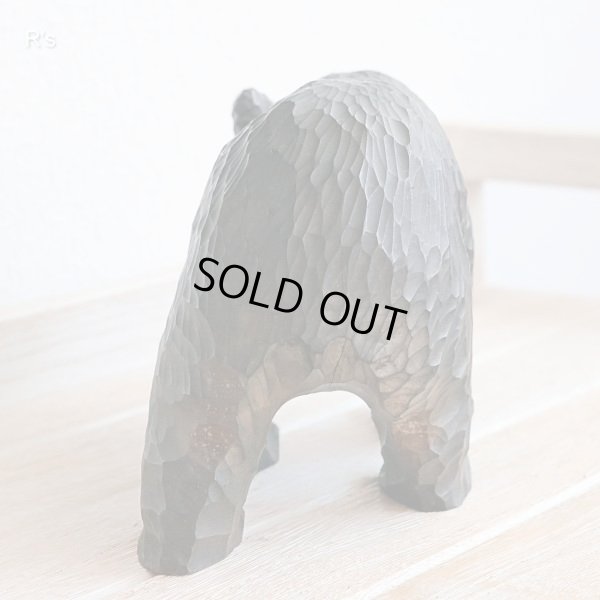 画像7: 北海道民芸　木彫り　鮭をくわえた熊の置物　ユーズド品