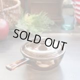 U.S.A.　VISION　コーニング　PYREX　ガラス片手浅鍋　アンバー　0.5L　ユーズド品(5A 6152)