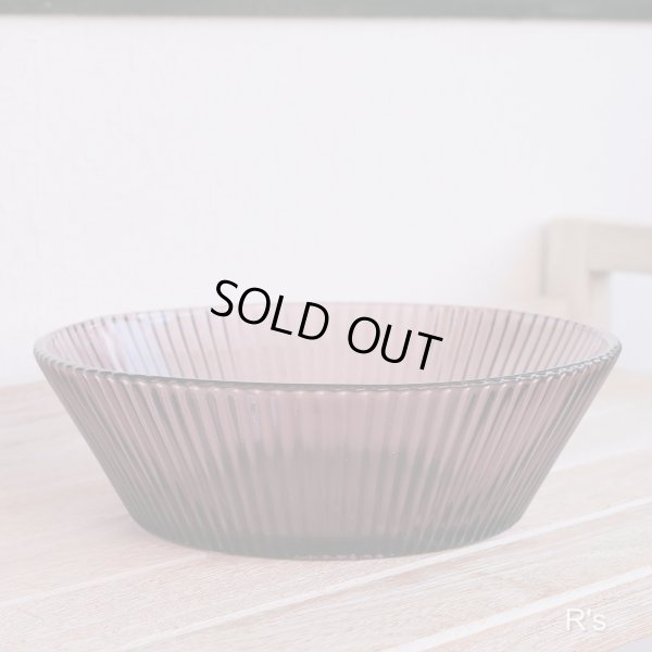 画像2: Sasaki　Glass　佐々木硝子　ガラスボウル　19ｃｍ　パープル　花火　未使用品(5A 6153)