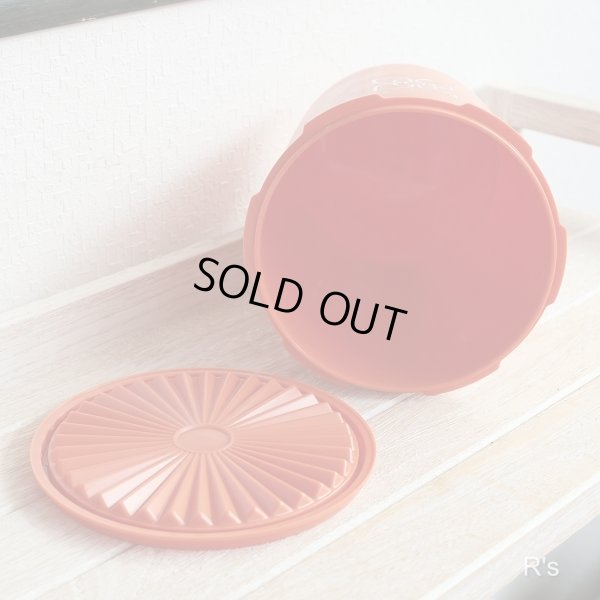 画像3: タッパーウェア　デコレーター　丸型保存容器　1.9L　柄付オレンジ　未使用品（冷6165）