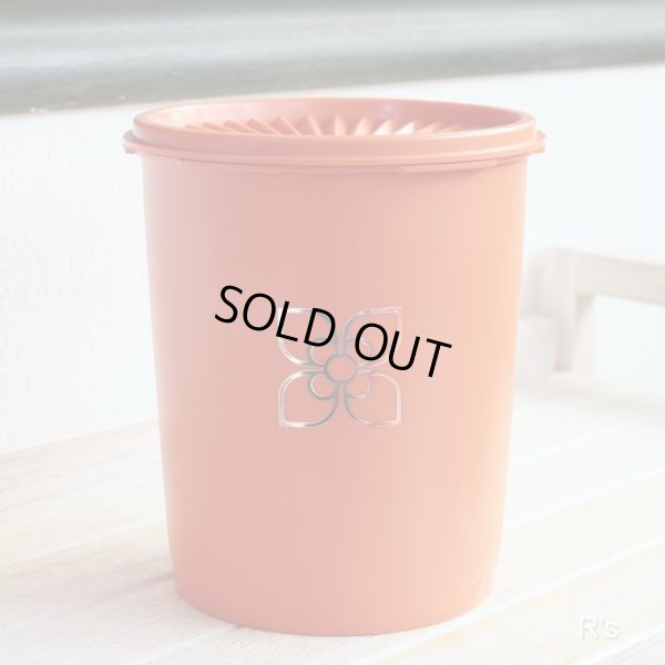 画像2: タッパーウェア　デコレーター　丸型保存容器　1.9L　柄付オレンジ　未使用品（冷6165）