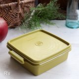 タッパーウェア　お重箱　シングル　角型密閉容器　グリーン　900ｍｌ　未使用品 (HH6209)