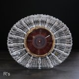 HOYA　CRYSTAL　ガラス　オーバル　スタンドクロック　未使用品（店6241）