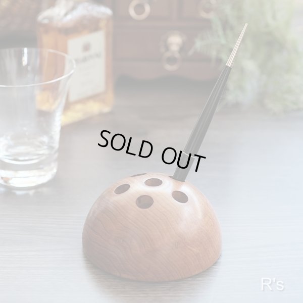 画像1: 飛騨高山　慶長堂　木工品　木製ペン立て　6穴　ユーズド品（店6244）