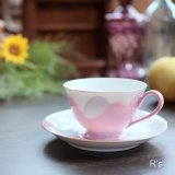 ノリタケ　カップ＆ソーサー　ピンク＆グレー　未使用品 　アンティーク（5A 6297）