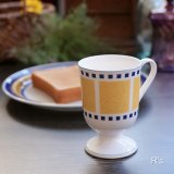 ノリタケ　レトロ　脚付きマグカップ　イエロー　未使用品（3B 6326）