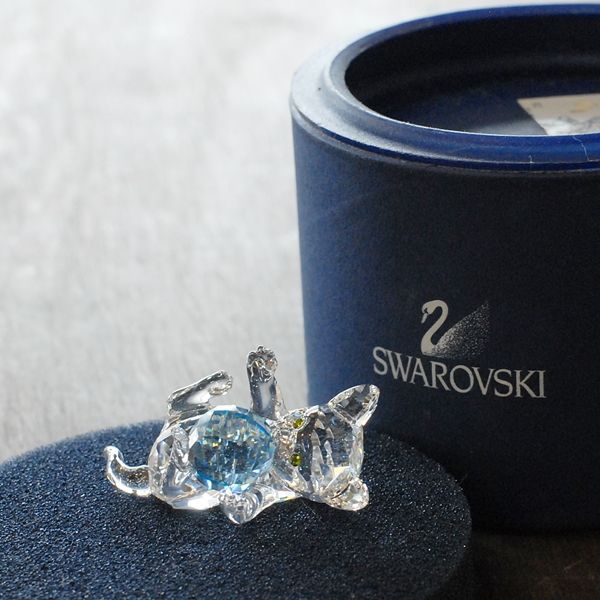 スワロフスキー ネコ ねこ 廃盤 SWAROVSKI クリスタル 箱あり 鑑定済