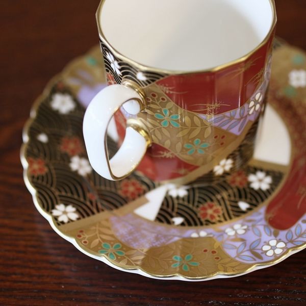 大阪高裁NAKAYAMA コーヒーカップ&ソーサー ５客　未使用品　エメラルドボーダー コーヒー・ティーカップ