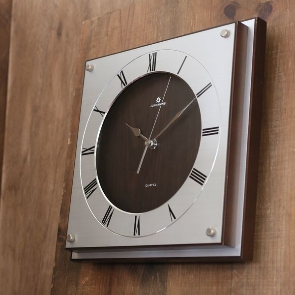 ドイツ ユンハンス 掛け時計 ウォールクロック スクエア2段 ユーズド品 