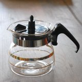 画像: ニッスイ工業　ティー/コーヒーガラスポット　金ライン　未使用品(U1007)