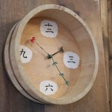 画像: 木桶時計　掛け時計/ウォールクロック　金魚　カスタムメイド（BB1612）
