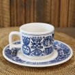 画像3: レトロ　コーヒーカップ＆ソーサー　青い古代壁画　未使用品（箱3　2078）