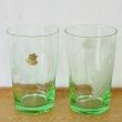画像2: ササキグラス　佐々木硝子　グリーン　葉柄　グラス/タンブラー5客セット　未使用品（ k 2440）
