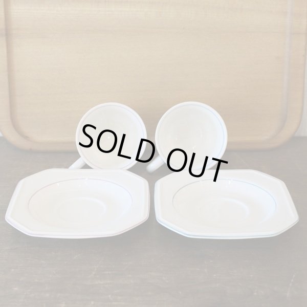 画像4: ミカサ　ペアカップ＆ソーサーとパン/ケーキ皿セット　MK525　JOY BLUE＆JOY LAVENDER　未使用品（く2484）