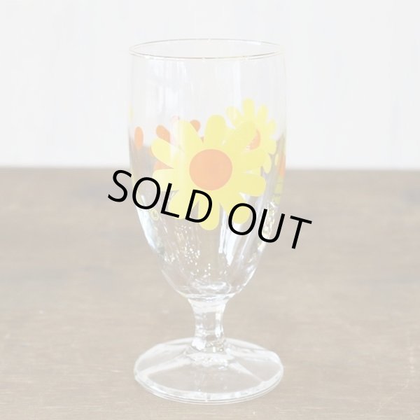 画像2: BYRON　ゴブレット/グラス　レトロ花柄　デイジー　未使用品（ヲ2535）