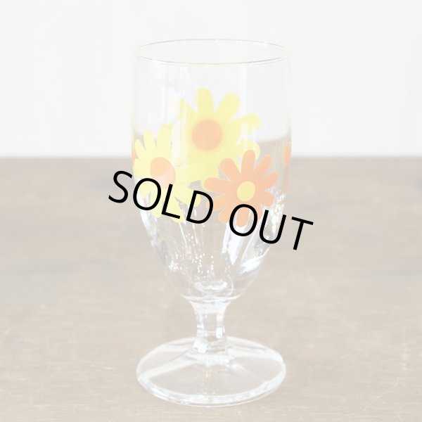 画像3: BYRON　ゴブレット/グラス　レトロ花柄　デイジー　未使用品（ヲ2535）