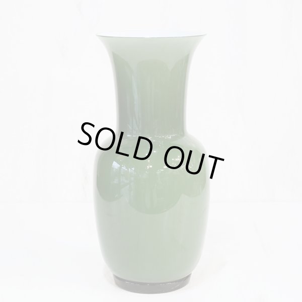 画像2: イタリア　ムラーノ　ガラス　フラワーベース　グリーン　モデルルーム展示品（ホ2626）