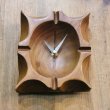 画像1: レトロ　木製　灰皿時計　掛け時計/ウォールクロック　カスタムメイド（店2622）