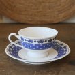 画像3: NARUMI　鳴海製陶　Fine China　ティーカップ＆ソーサー　レトロ　ブルー花柄　未使用品（箱2　2748）