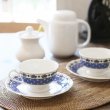 画像1: NARUMI　鳴海製陶　Fine China　ティーカップ＆ソーサー　レトロ　ブルー花柄　未使用品（箱2　2748）