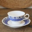 画像2: NARUMI　鳴海製陶　Fine China　ティーカップ＆ソーサー　レトロ　ブルー花柄　未使用品（箱2　2748）