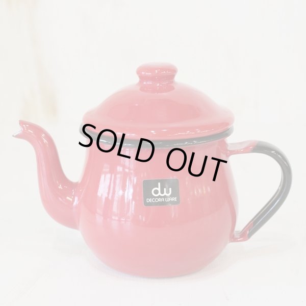 画像2: ｄｗ　デコラウェア　ポット＆カップ＆スプーン　ペアセット　赤　未使用品　箱付き（サ2757）