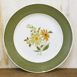 画像: BELLEGAY  IRONSTONE  4292  　26ｃｍプレート　グリーン　花柄　未使用品（ト2764）