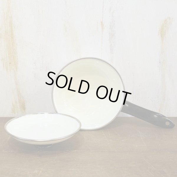 画像4: ノリタケ　レトロ　ホーロー片手鍋16　丸ライン赤×青　未使用品（か3005）