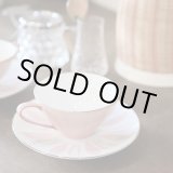 画像: ノリタケ　ティーカップ＆ソーサー　ピンク　葉柄　未使用品