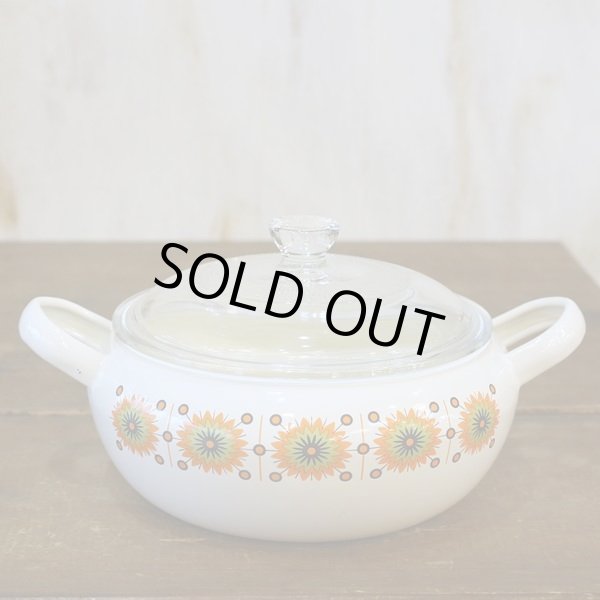 画像2: トキホーロー　ニッポニア　クッキングポット/ホーロー両手鍋　16ｃｍ　幾何学花柄　未使用品（ o 3156）