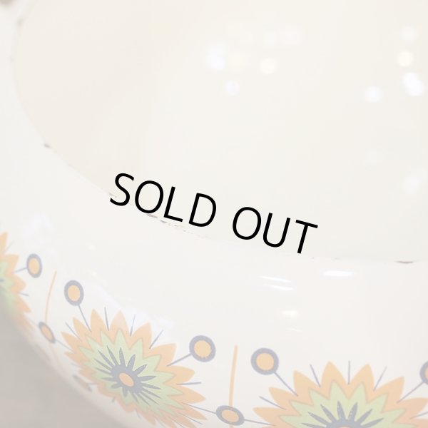 画像4: トキホーロー　ニッポニア　クッキングポット/ホーロー両手鍋　16ｃｍ　幾何学花柄　未使用品（ o 3156）