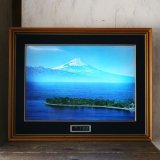 画像: 富士山　和風インテリア　電飾アートパネル　時計付き　ユーズド品（店3511）