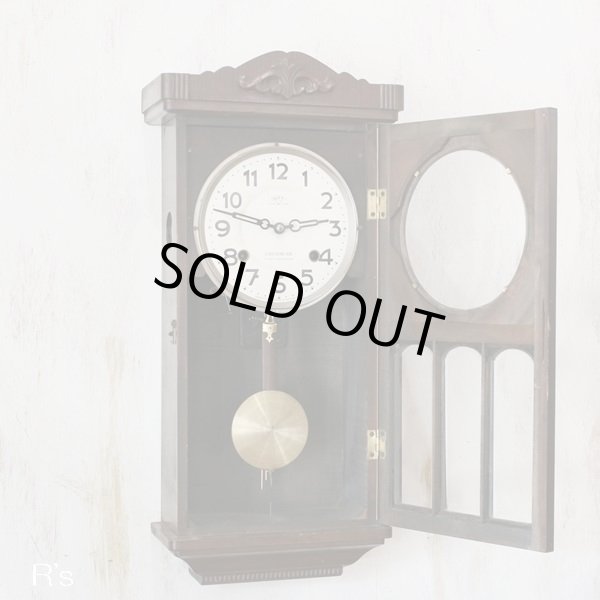 画像5: 堀田時計店　CROWNFAN　レトロ　ゼンマイ式振り子時計/掛け時計　ユーズド品（店3718）