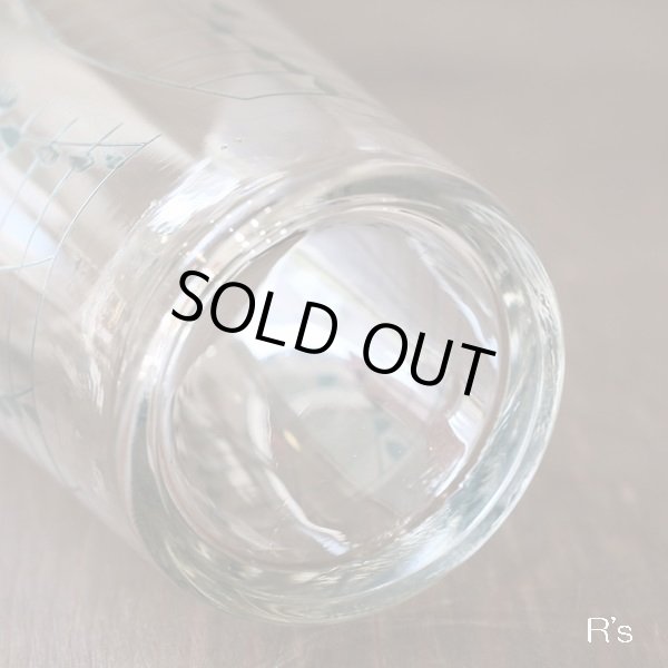 画像4: レトロ　ガラスコップ/タンブラー/グラス　グリーン　草葉柄　未使用品（ｂ3729）