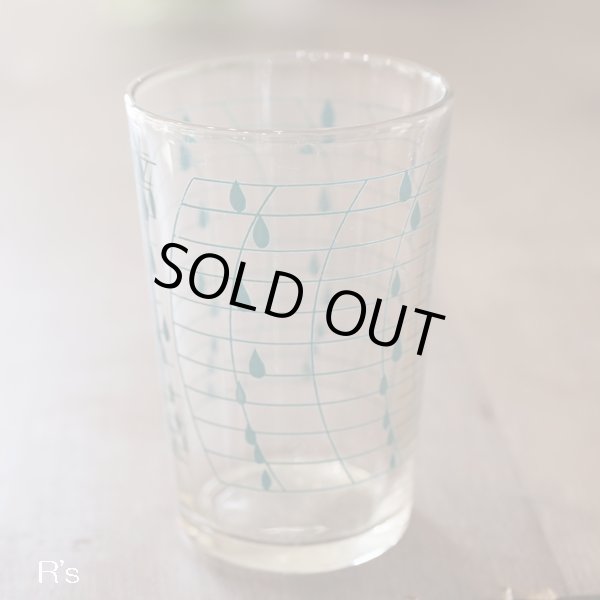 画像2: レトロ　ガラスコップ/タンブラー/グラス　グリーン　草葉柄　未使用品（ｂ3729）